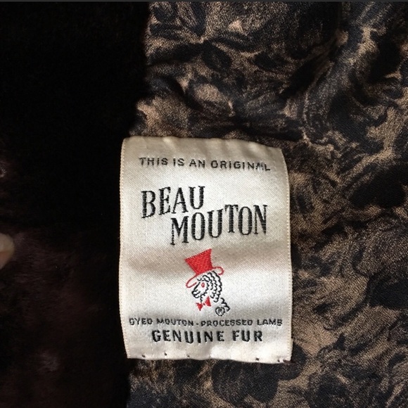 VTG. BEAU MOUTON GENUINE LAMB FUR Jacket SZ S-M - Picture 8 of 9